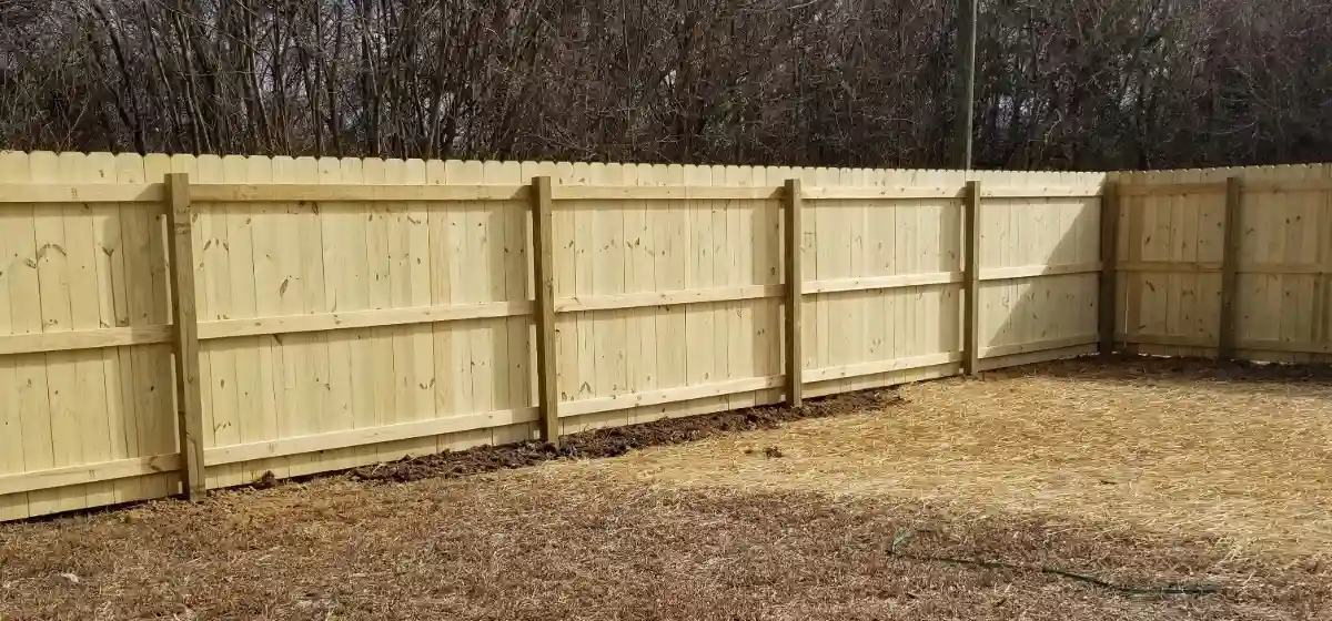 6ft wood privacy fence installed by Innovation’s Fence & Deck at a residential property in Raleigh NC