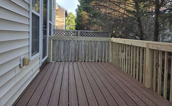 Wood-to-composite deck conversion and flooring upgrade by Innovation's Fence & Deck in Raleigh, NC
